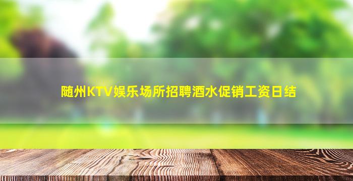 随州KTV娱乐场所招聘酒水促销工资日结
